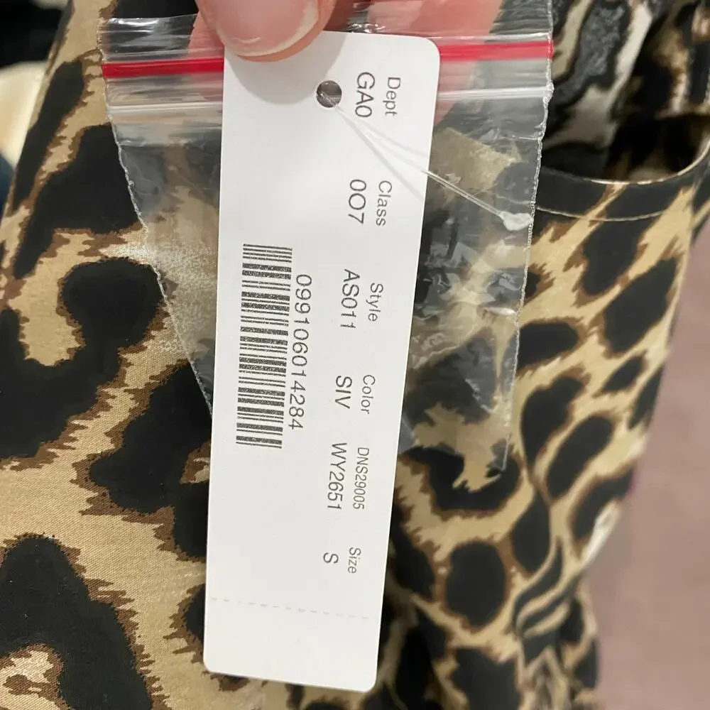 NEW J. Crew Animal Print Ruffle Sleeve Blouse Size Small